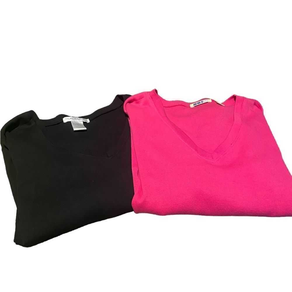 Claudia D size medium set of two v necked tops perfect condition